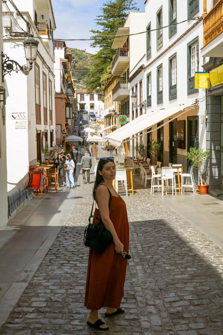 Explore the quaint cobblestone streets of Tenerife with a relaxing holiday vibe.